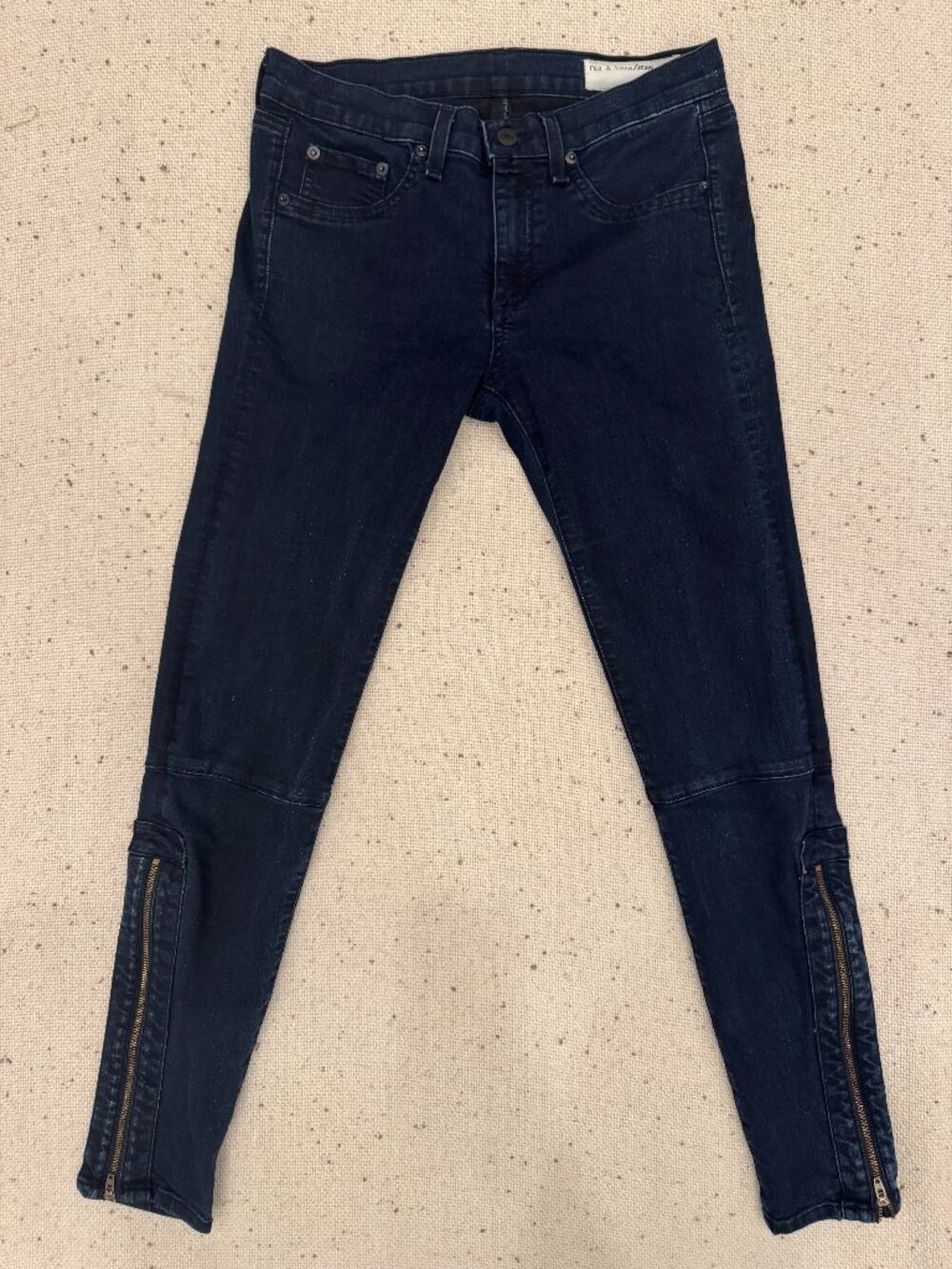 Rag & bone/JEAN Size 28 Dark Indigo Skinny Ankle Zip Jeans